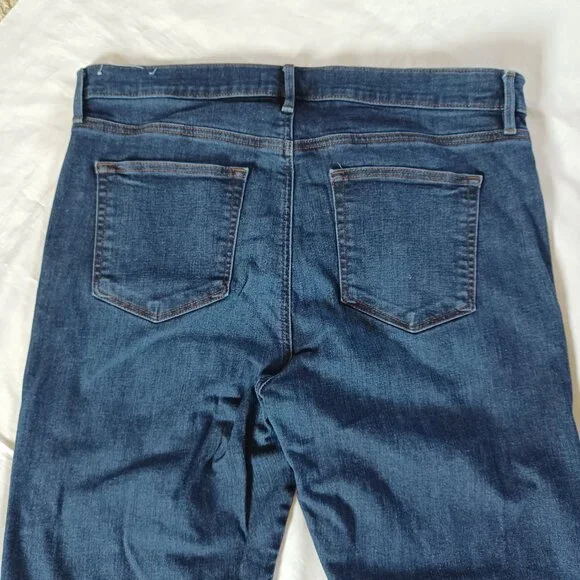 Loft Womens Skinny Jeans Dark Wash Highrise Ankle Length Stretch Size 32 Size 14 - Picture 5 of 14